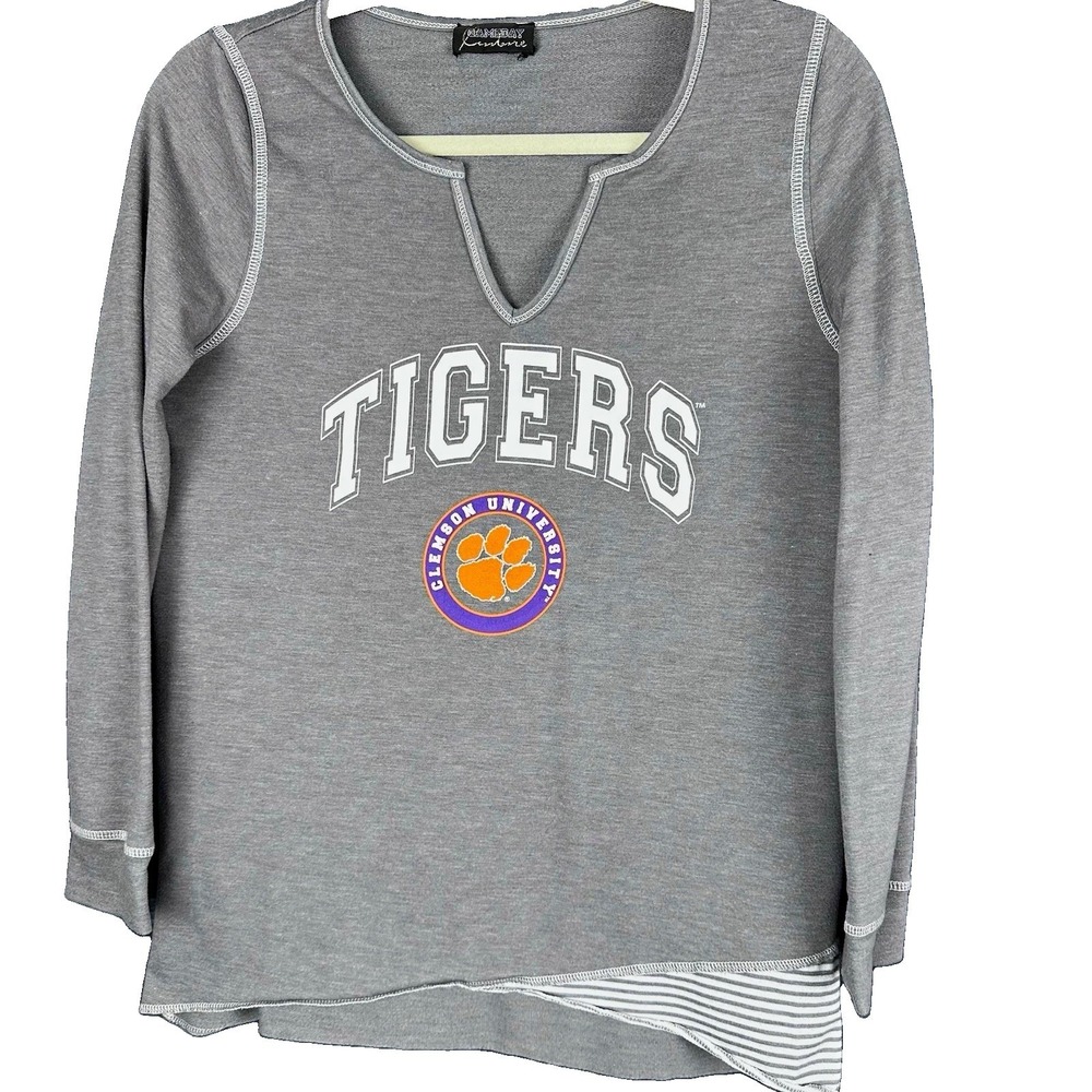 Gameday Couture Clemson Tigers Gray Long Sleeve Pullover Sweatshirt Fan Top SZ M